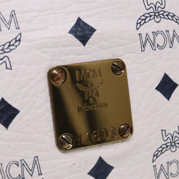 MCM Vicetos Logogram Hand Bag PVC 2way White - Picture 10 of 15